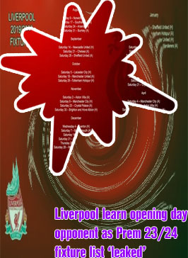 Liverpool fixture list